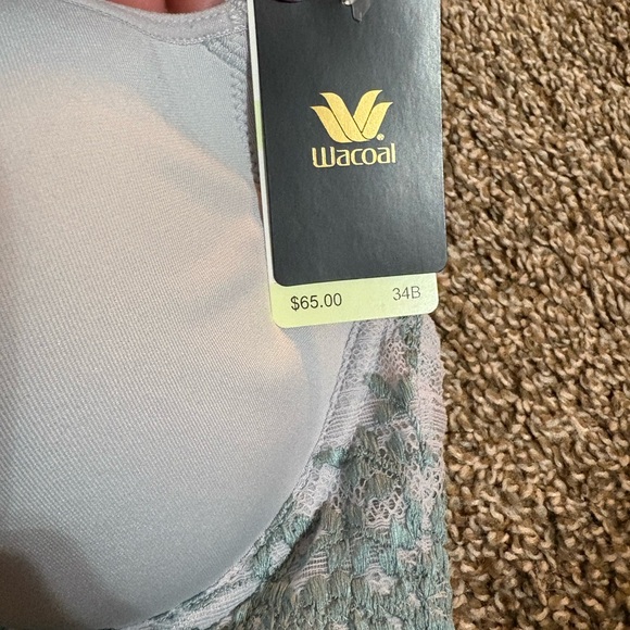 Wacoal Lace Accent Bra in White and Green - Picture 4 of 6